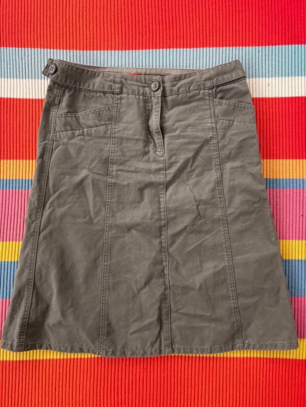 Army Green Cargo 2000s Midi Skir